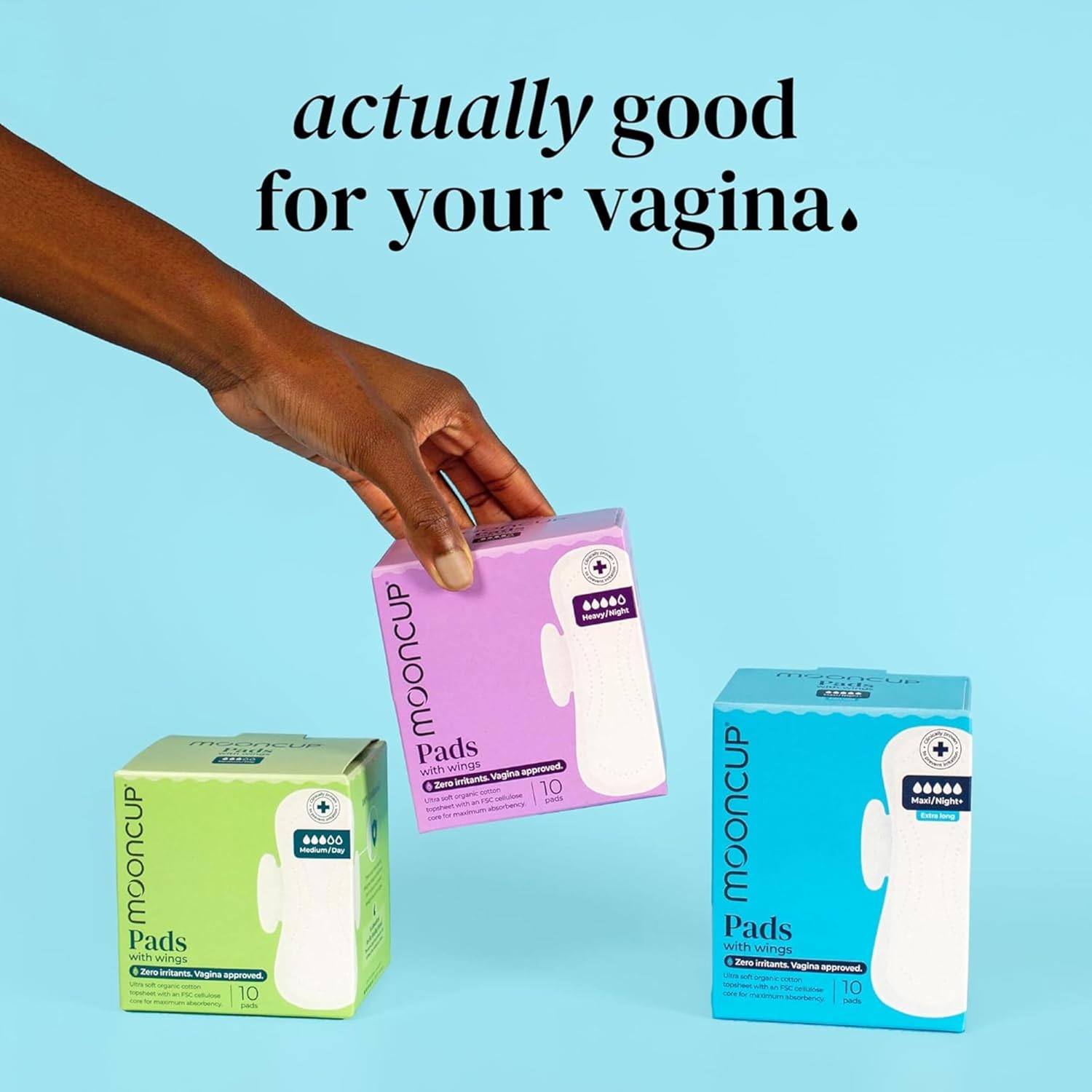 Mooncup® Maxi/Night+ Flow Pads with Wings, Ultra Soft Organic Cotton, 10 Pads : Amazon.co.uk: Health & Personal Care