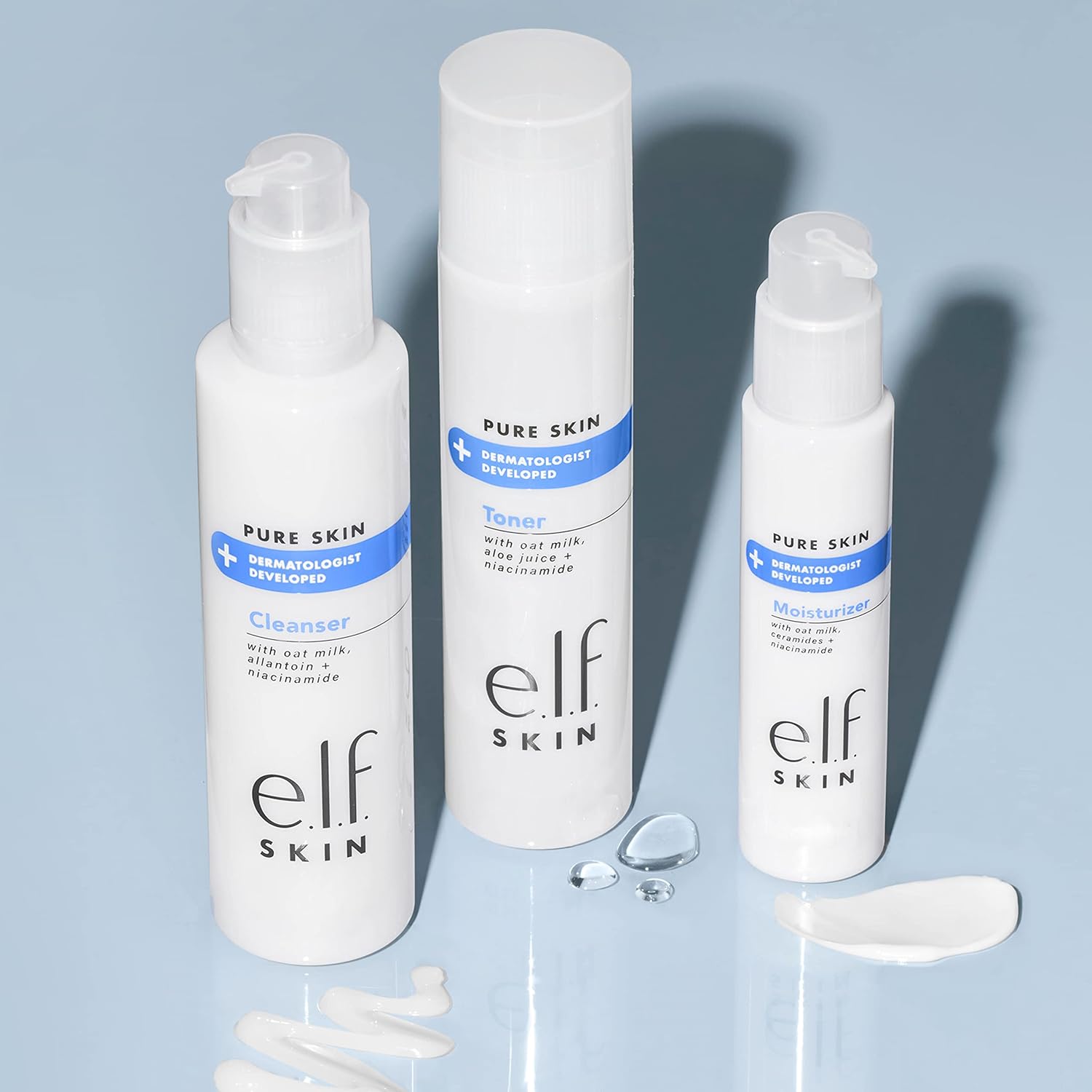 E.L.F. Skin Pure Skin Toner, Gentle, Soothing & Exfoliating Daily Toner For A Smoother-Looking Complexion, Made With Oat Milk, Aloe Juice & Niacinamide : Beauty & Personal Care