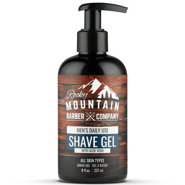 Men'S Shave Gel - Clear Shaving Gel So You Can See Where You Are Shaving – For Full Shaves And Tightening Beard Lines - 8Oz By Rocky Mountain Barber Company