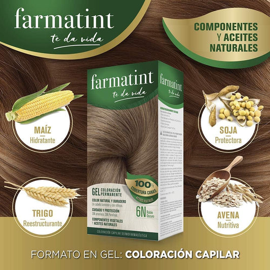 Farmatint 6N Rubio Oscuro 130 Ml - Coloración Permanente Sin Amoniaco