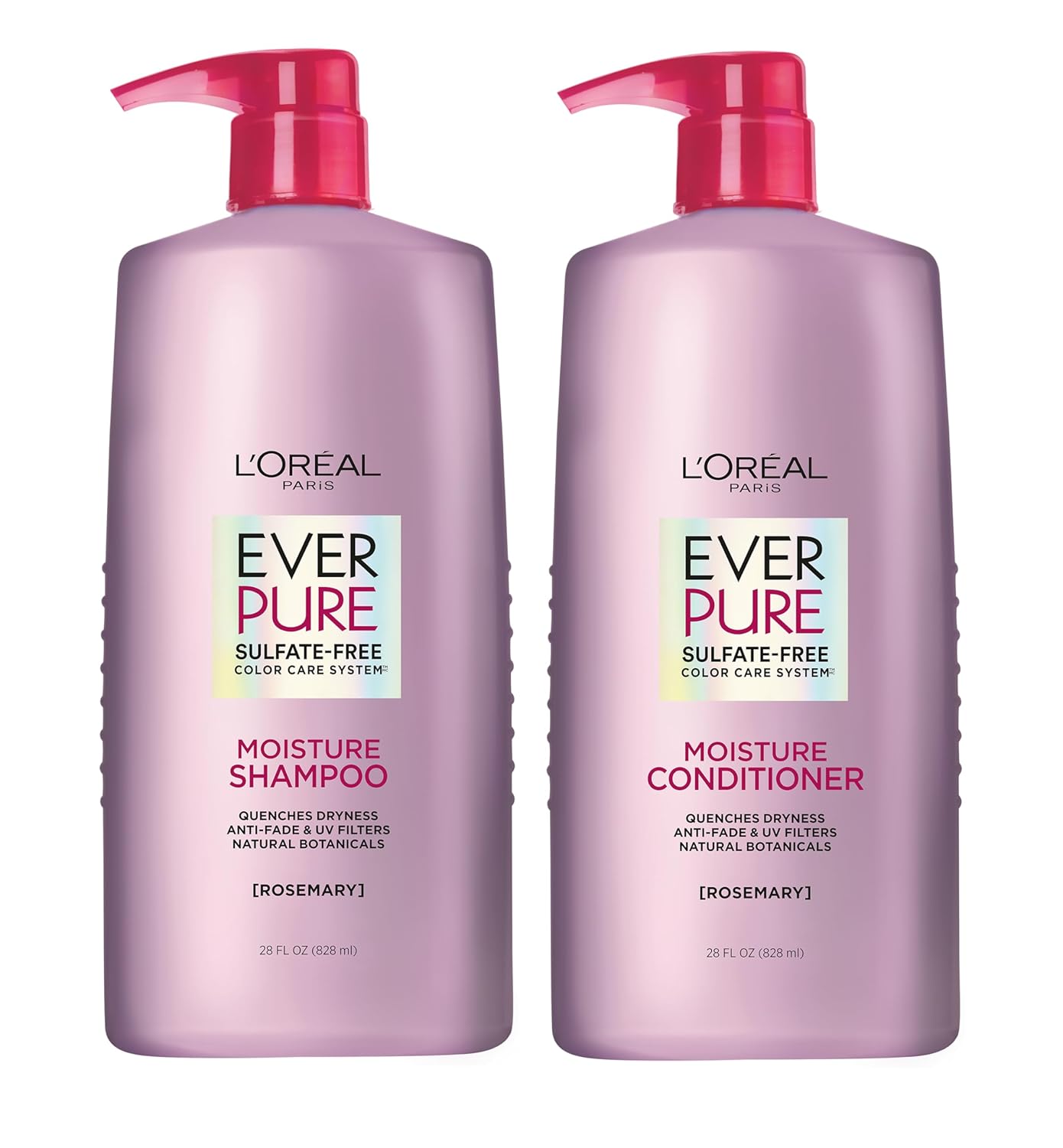 L'Oreal Paris Everpure Moisture Sulfate Free Shampoo And Conditioner Set, Hair Care For Color-Treated Hair With Rosemary Botanicals, 1 Kit