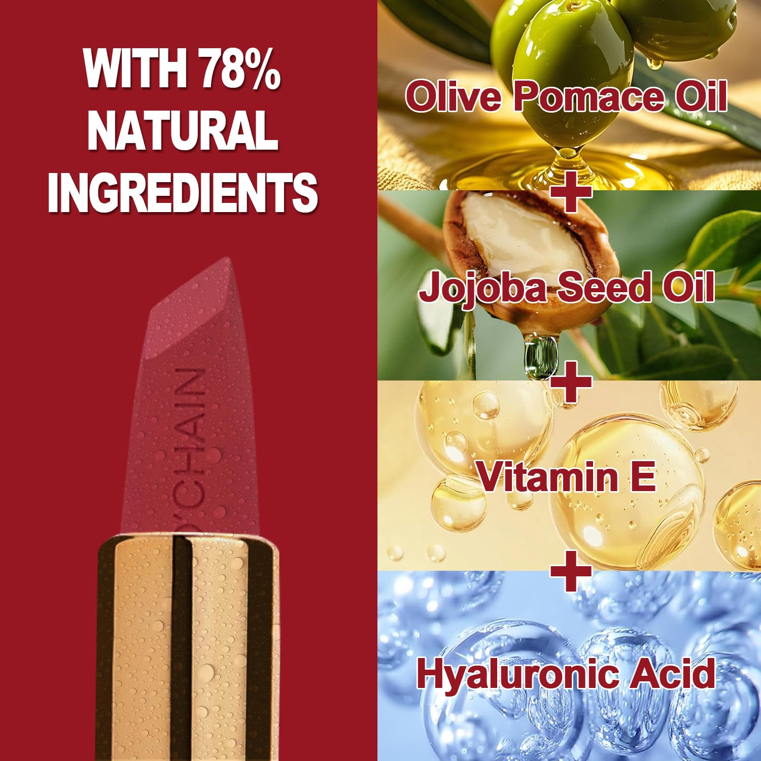 O'Chain Nude Matte Lipstick, Long Lasting Full Coverage Non-Transfer Lipstick For Women Infused With Jojoba Oil And Vitamin E, Cruelty-Free & Vegan (03 Minx) 0.12 Oz : Beauty & Personal Care