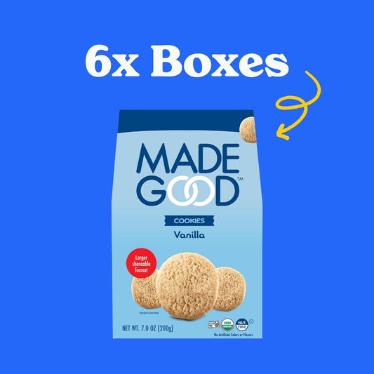 Madegood Vanilla Cookies (6 Boxes, 7Oz Each) Organic, Improved Taste & Texture