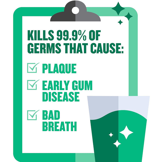 Listerine Freshburst Antiseptic Mouthwash For Bad Breath, Kills 99% Of Germs That Cause Bad Breath & Fight Plaque & Gingivitis, Ada Accepted Mouthwash, Spearmint, 500 Ml