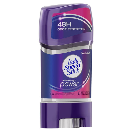 Lady Speed Stick Invisible Dry Power Antiperspirant Deodorant Gel For Women, Fresh Fusion - 2.3 Ounce (6 Pack)