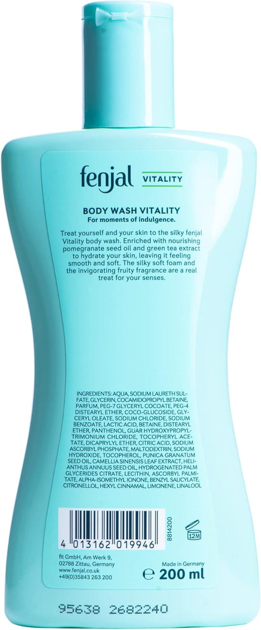 Fenjal Vitality Body Wash Pomegarante Oil & Green Tea, 200 Ml