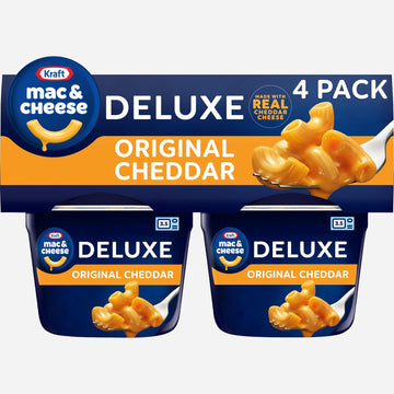 Kraft Deluxe Original Easy Microwavable Macaroni and Cheese Cups (4 ct Pack, 2.39 oz Cups)