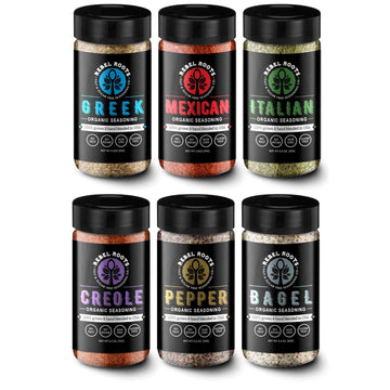 Organic Salt Free Seasoning, No Salt Seasoning, Non-Gmo, Sugar Free Seasoning, Meal Prep Seasoning, All Natural, 100% Made In Usa (Assortment, 6 Pack)