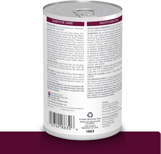 Hill'S Prescription Diet I/D Low Fat Digestive Care Original Flavor Wet Dog Food, Veterinary Diet, 13 Ounce (Pack Of 12)