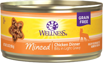 Wellness Complete Health Natural Grain Free Wet Canned Cat Food, Minced Chicken Entree, 5.5 Ounce Can (Pack Of 24)