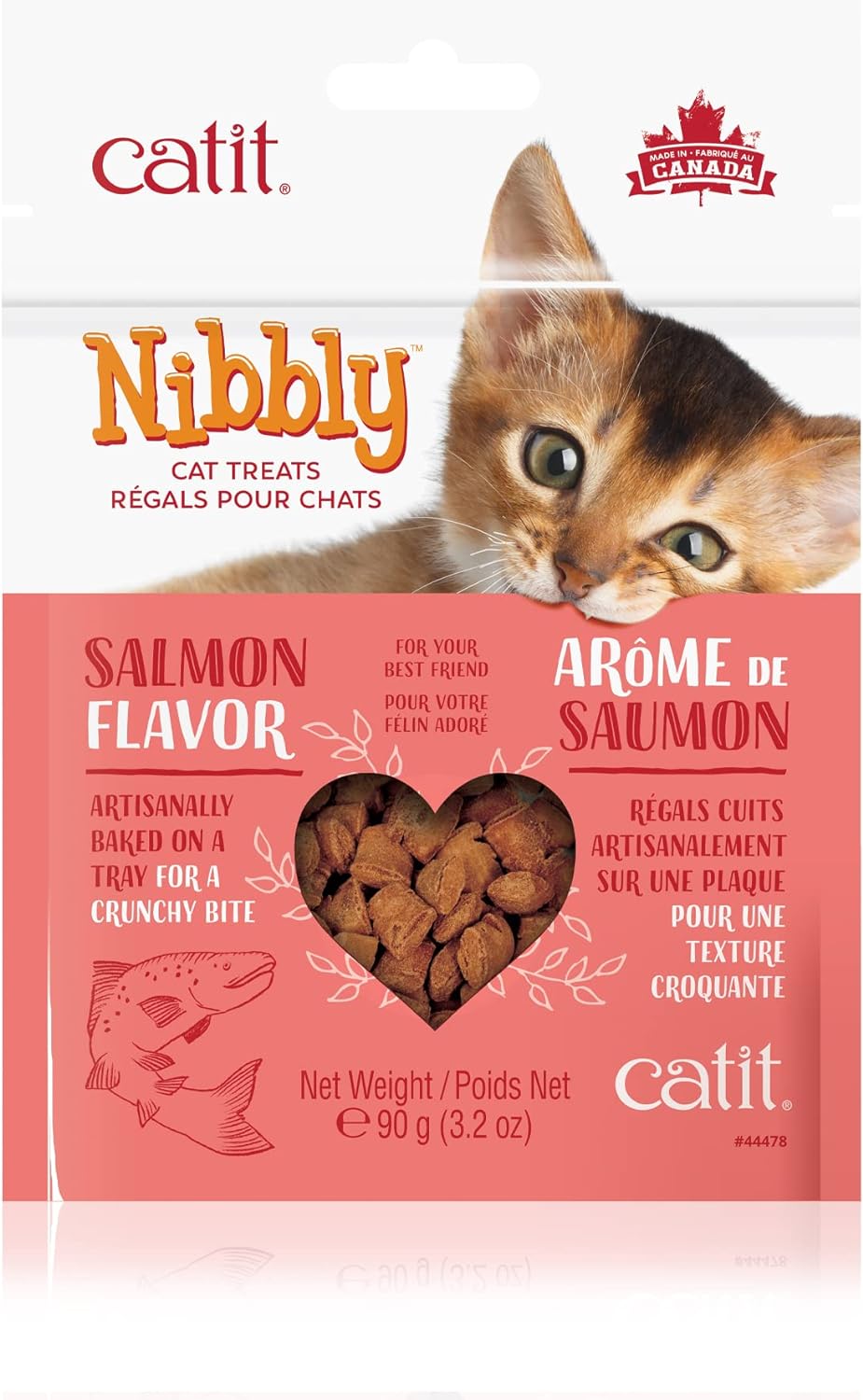 Catit Nibbly Cat Treats, Healthy Baked Treats, Salmon, 3.2 Oz
