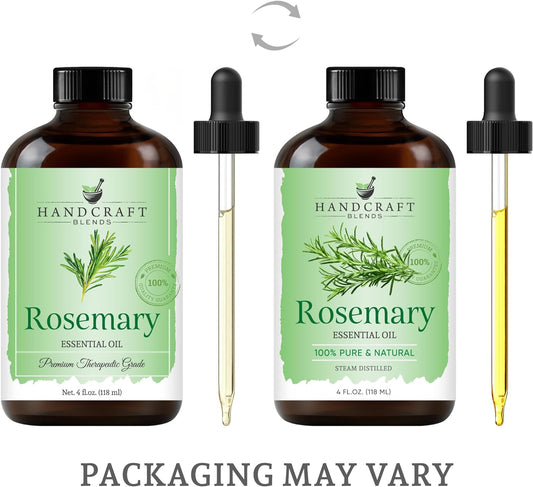 Handcraft Blends Rosemary Essential Oil - Huge 4 Fl Oz - 100% Pure And Natural - Premium Grade With Glass Dropper
