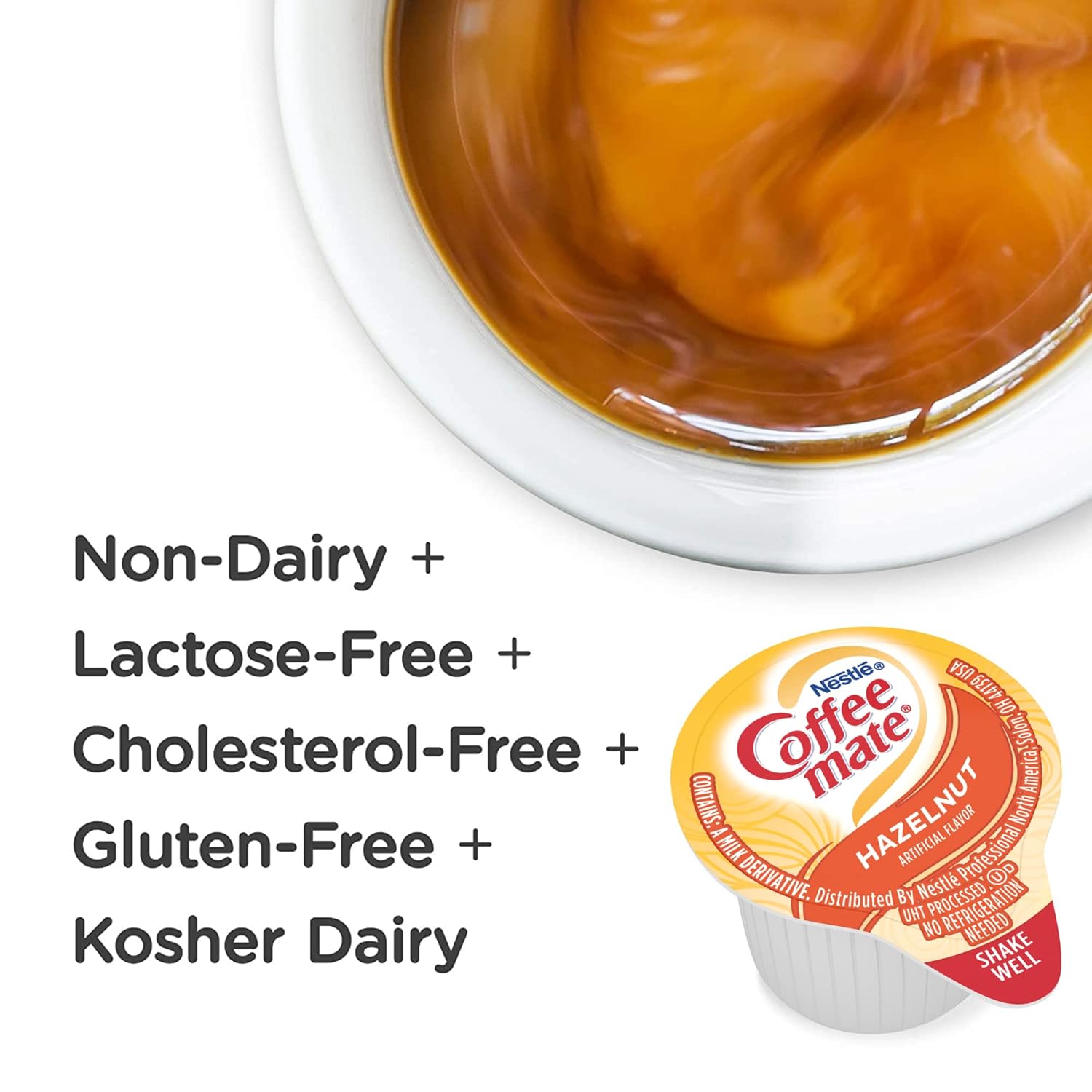 Nestle Coffee mate Liquid Coffee Creamer Singles, Hazelnut, 50 Ct Box with By The Cup Coffee Scoop : Grocery & Gourmet Food