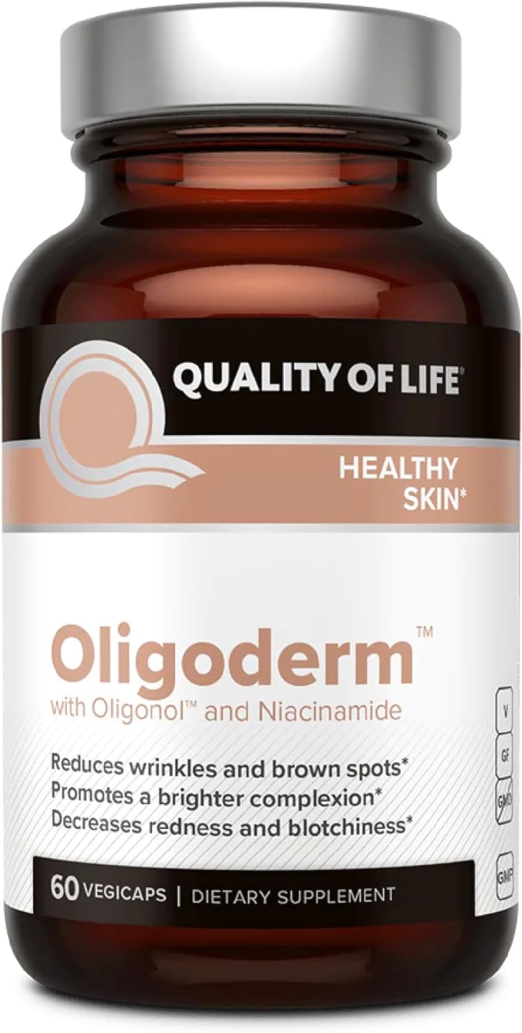 Quality Of Life - Oligoderm - Premium Skin Support Supplement Featuring Oligonol And Niacinamide - 60 Capsules