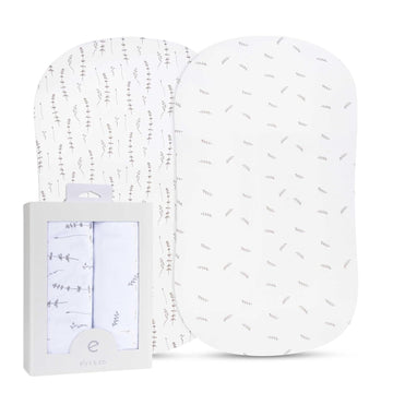 Bassinet Sheet Set 2 Pack - Baby Bassinet Sheets With 100% Jersey Cotton - Bassinet Sheets For Baby Girl And Boy (Bassinet, Forest Grey)