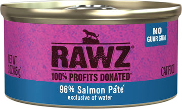 Rawz Natural Premium Pate Canned Cat Wet Food - Made With Real Meat Ingredients No Bpa Or Gums -3 Oz Cans (Case Pack Of 18) (Salmon)