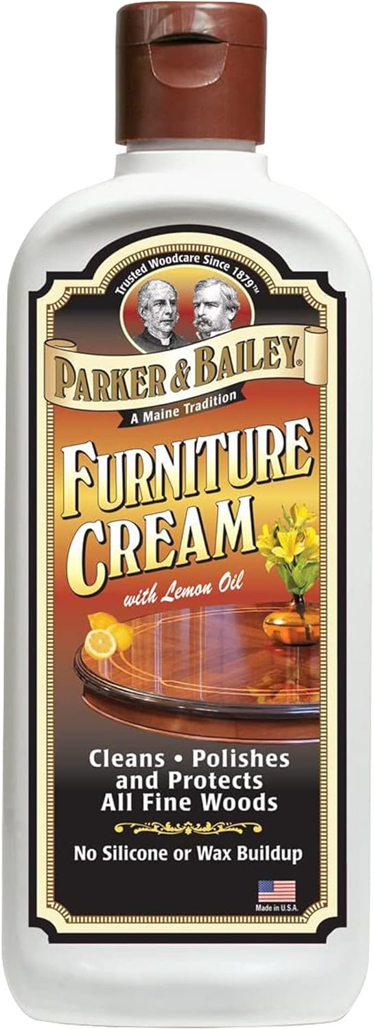 Parker & Bailey Furniture Cream - Multisurface Wood Cleaner and Polish Furniture Quick Shine Restorer Protector Kitchen Cabinets Surface Cleaner House Cleaning Supplies Home Improvement