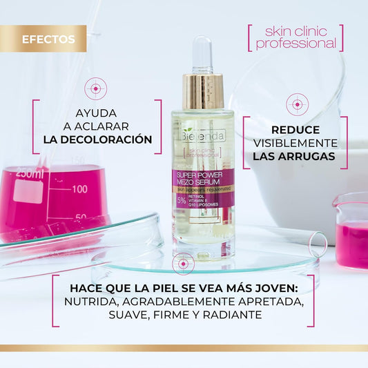 Bielenda Mezo Rejuvenating Anti-Wrinkle Serum With Retinol And Vitamin E, Anti-Ageing Treatment, 30 Ml