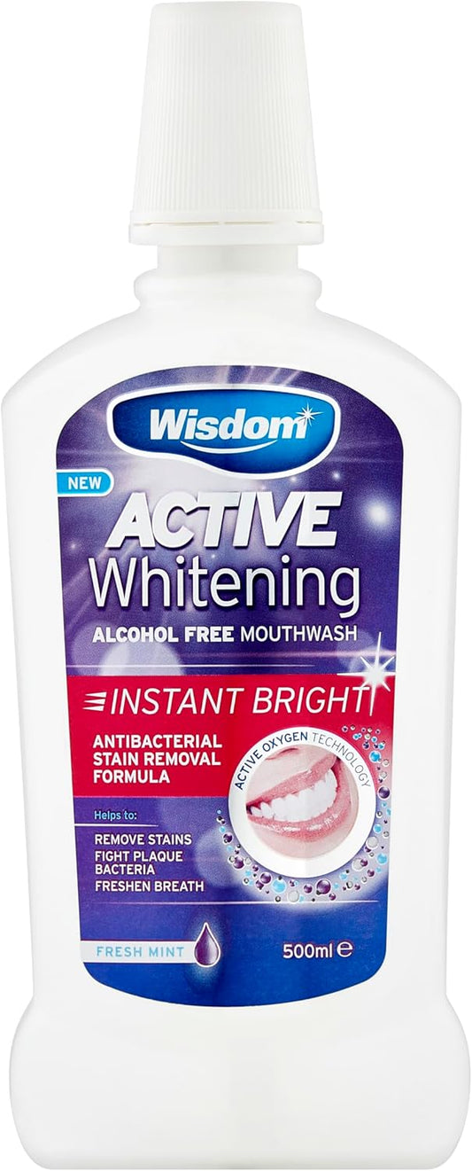 Wisdom Active White Bright Mouth Wash, (Pack Of 1)
