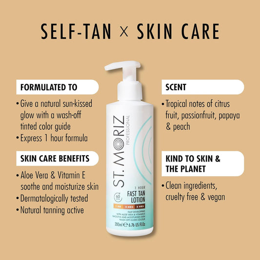 St Moriz Just Dew It Fake Tan Gift Set | 1 X St Moriz Medium Tanning Mousse, 1 X Prime & Glow Face Tan Serum & 2 X Luxury Double Sided Tanning Mitt | Christmas Gifts