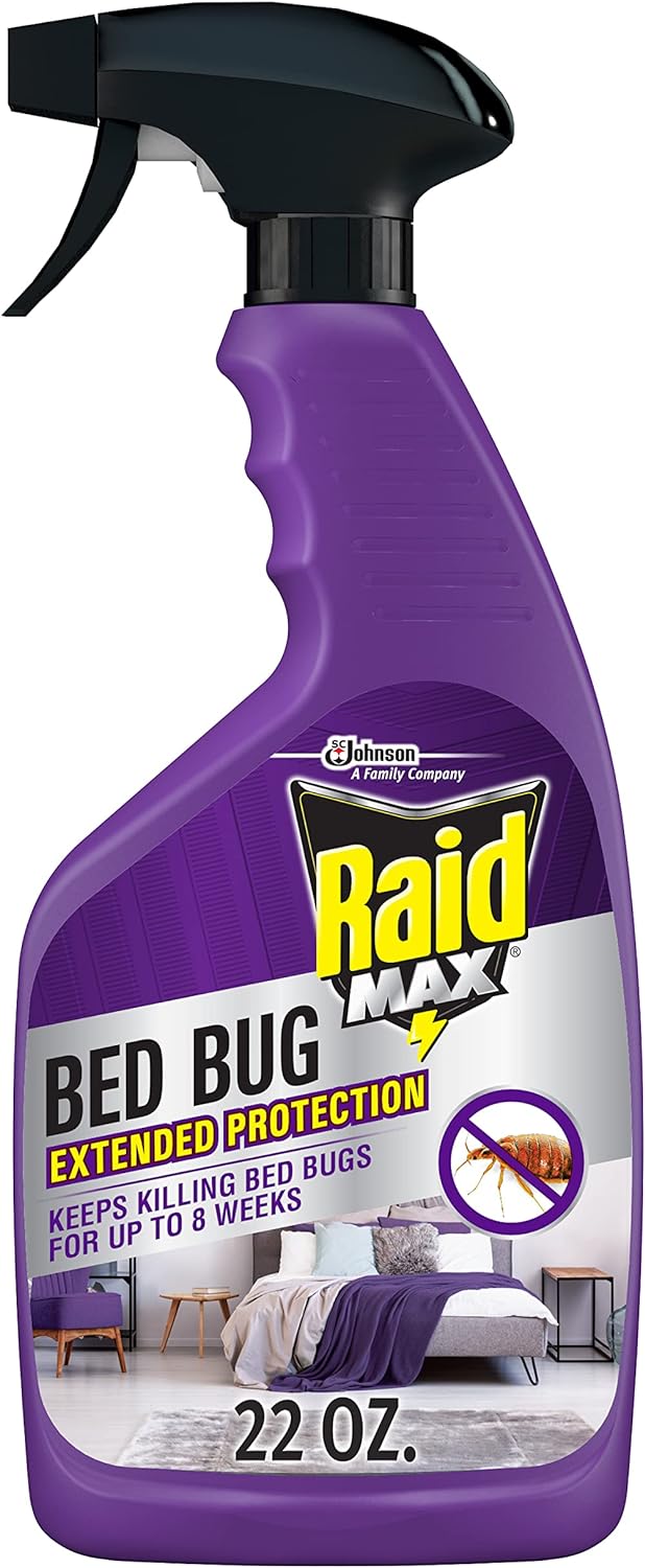 Raid Max Bed Bug Extended Protection, Kills Bed Bugs For 8 Weeks On Laminated Woods And Surfaces, 22 Oz