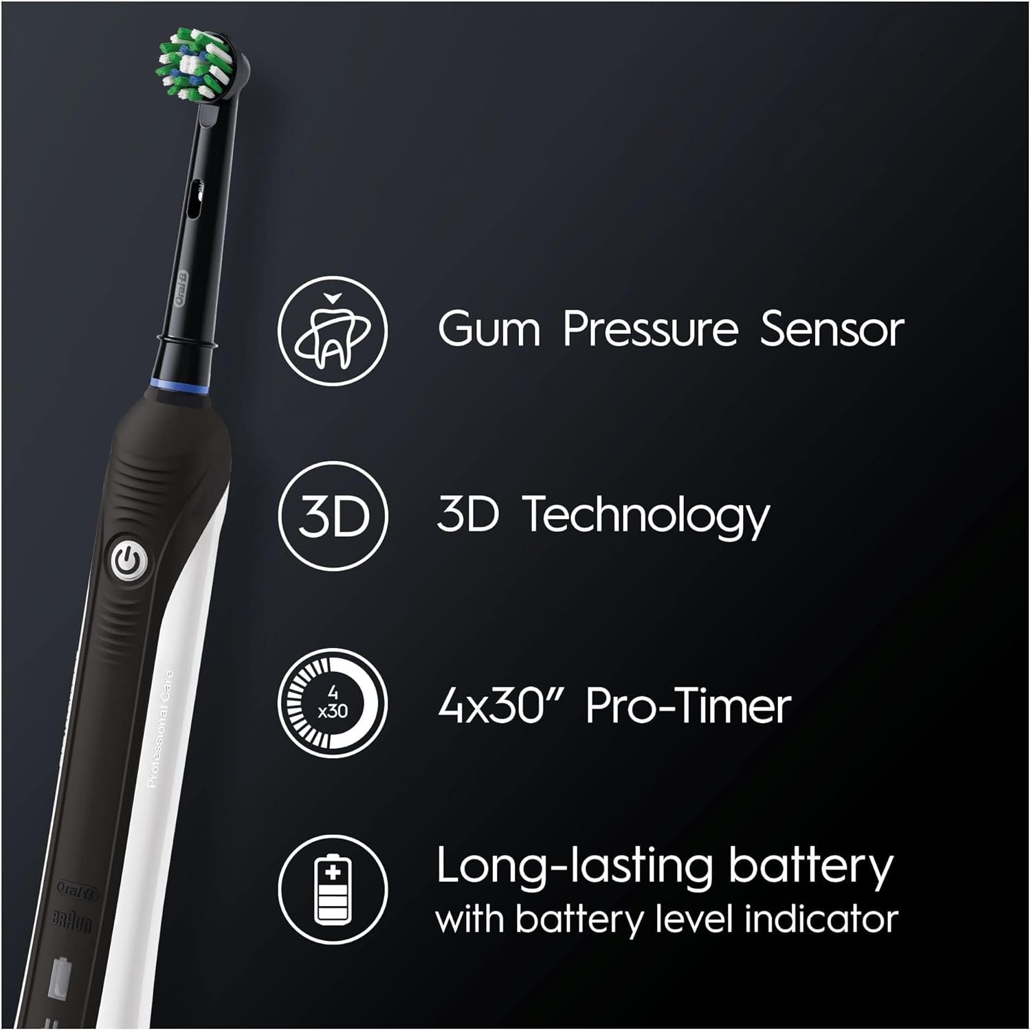 Oral-B Pro 1 Electric Toothbrush For Adults & Pro-Expert Professional Protection Toothpaste, 1 Handle, 1 Toothbrush Head, 2 Pin UK Plug, 650, Black : Amazon.co.uk: Health & Personal Care
