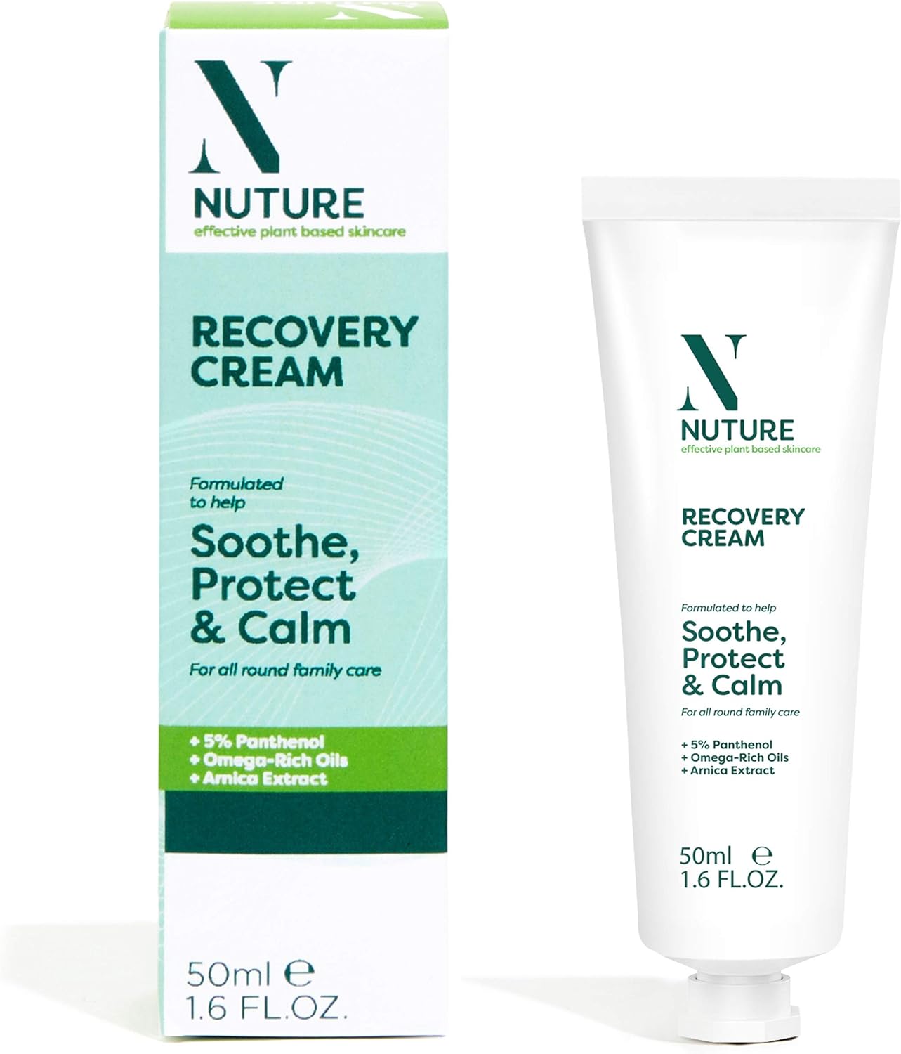 Nuture Recovery Cream 50Ml, Soothing Protecting & Calming Skincare, High In Arnica & Omega-Rich Oils, Pro Vitamin V5 & Shea Butter, Calm Distressed Skin, Unscented