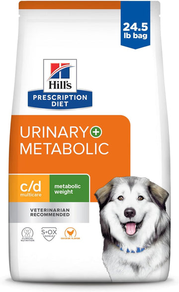 Hill'S Prescription Diet C/D Multicare + Metabolic Chicken Flavor Dry Dog Food, Veterinary Diet, 24.5 Lb. Bag