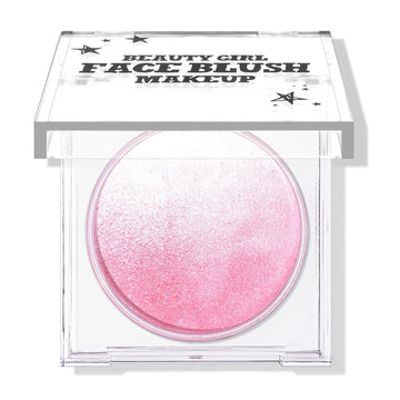 Kyda Baked Blush, Coral Glow Powder For Blush And Highlighter, High Glossy Finish, Lightweight Blendable Shimmer Blusher, Multiuse Baked Powder, 0.53 Oz