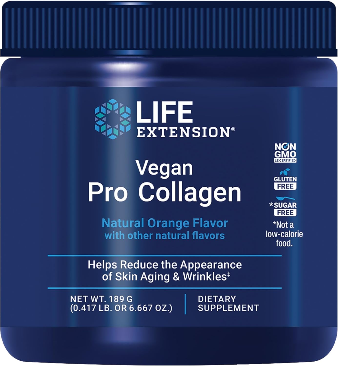 Life Extension Vegan Pro Collagen, Collagen Builder Support, Skin Health, Type I Collagen Amino Acids, Gotu Kola, Vitamin C, Gluten-Free, Non-Gmo, Vegan, 30 Servings
