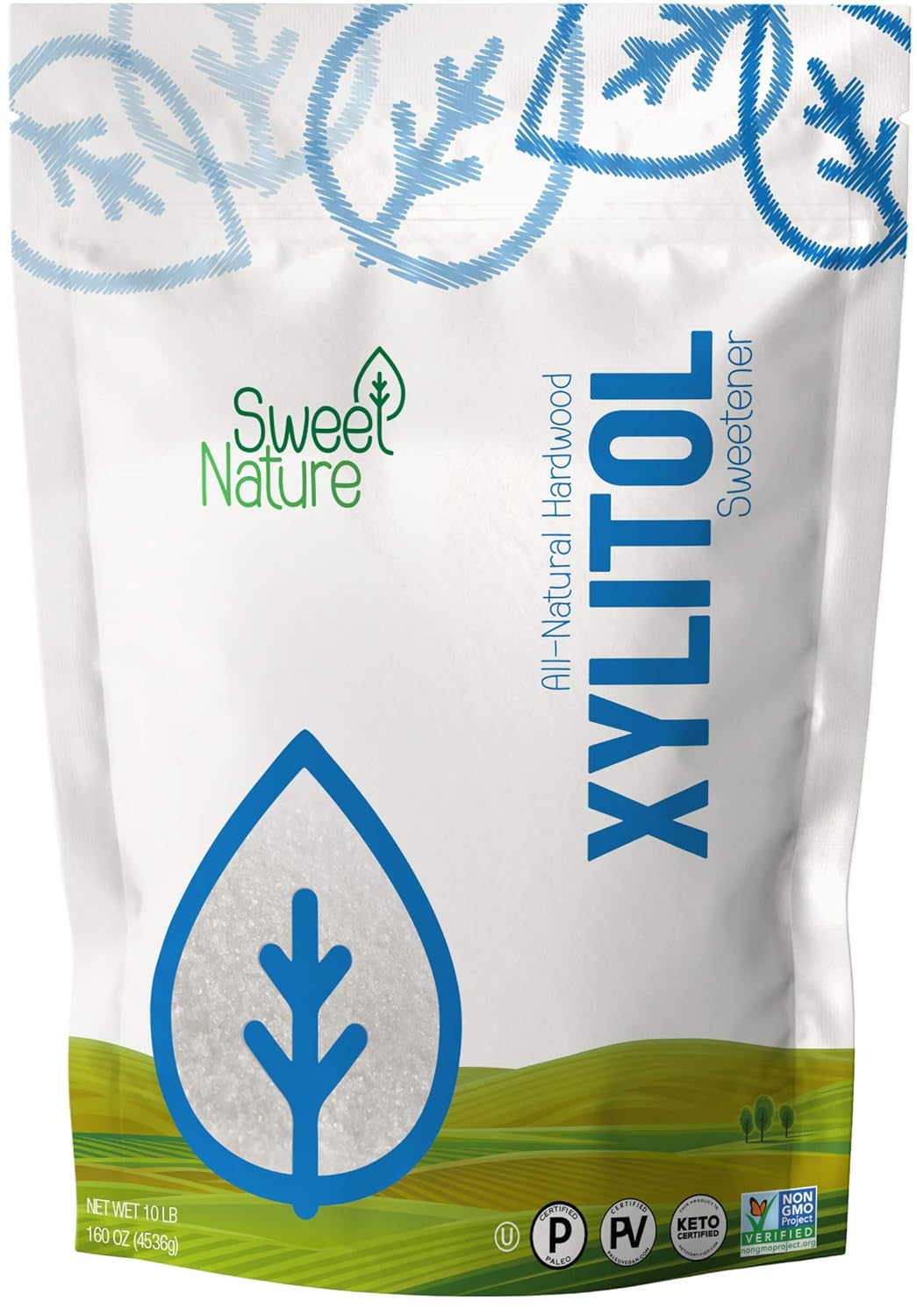 Sweet Nature Birch Xylitol Sweetener Keto Friendly 10 Lb (160 Ounces)