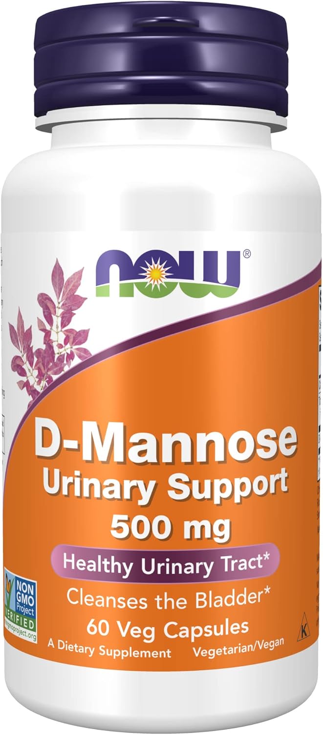 NOW Supplements, D-Mannose 500 mg, Non-GMO Project Verified, Healthy Urinary Tract*, 60 Veg Capsules