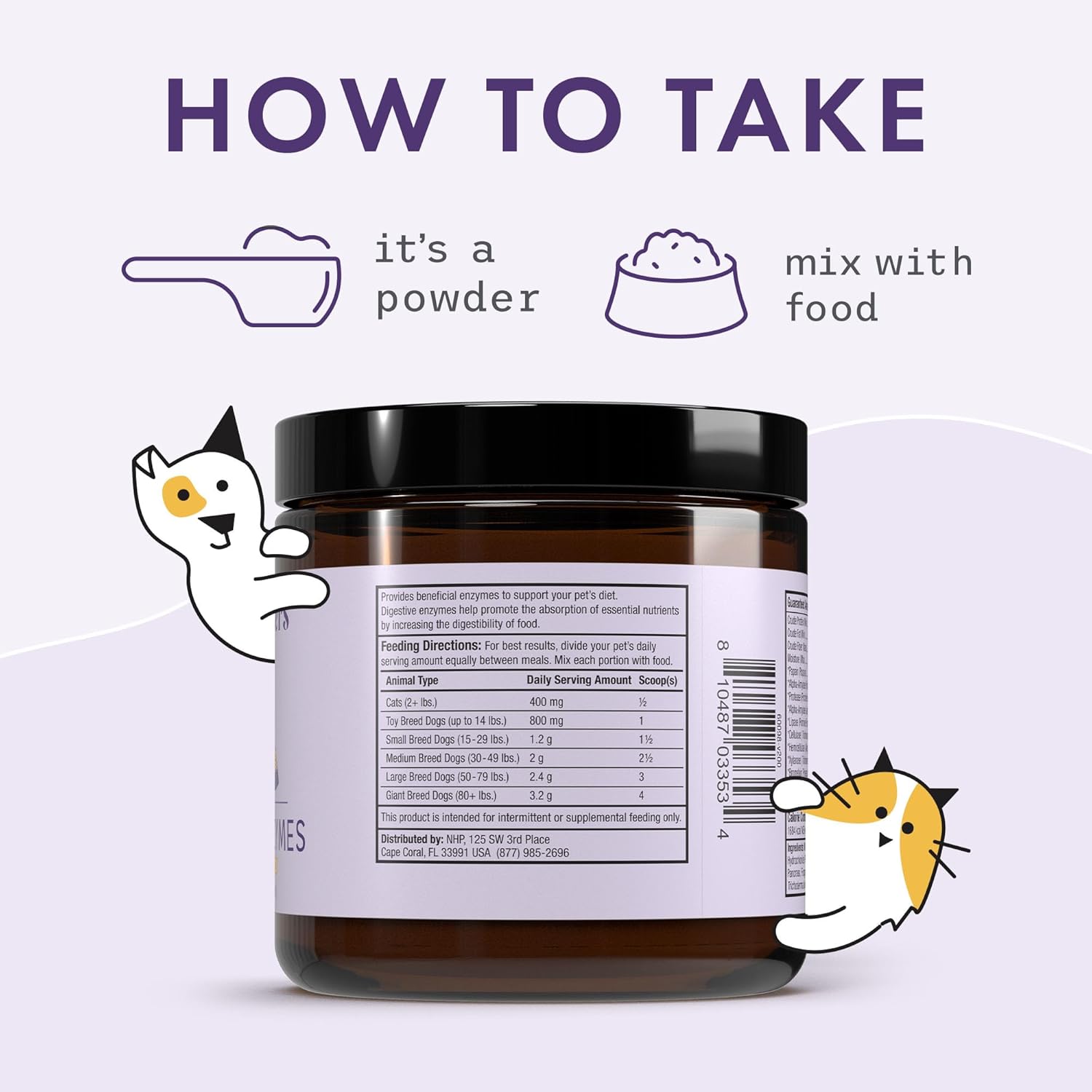 Bark & Whiskers Digestive Enzymes - Supports Kibble Digestion - Veterinarian Formulated - For Dogs & Cats - Non-Gmo - 4.23 Oz (120 G) - 150 Scoops : Pet Digestive Remedies : Pet Supplies