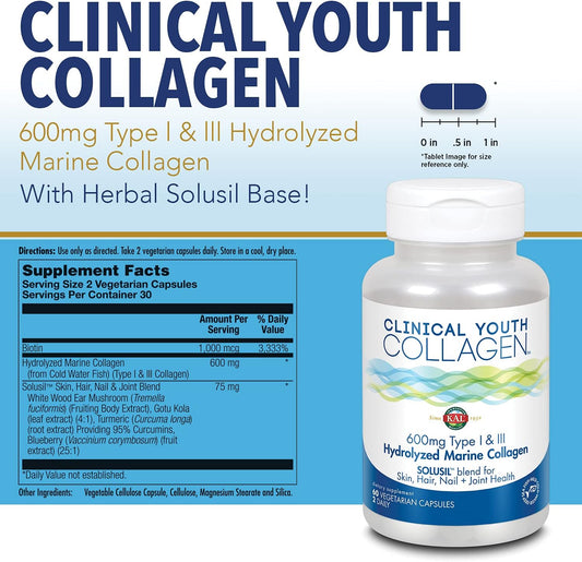 Kal 600 Mg Clinical Youth Collagen Type I & Iii, 60 Count