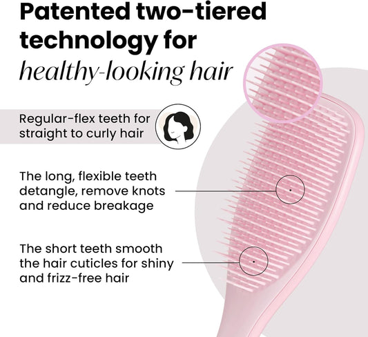 Tangle Teezer The Ultimate Detangler Hairbrush | For Wet & Dry Hair | Detangles All Hair Types | Reduces Breakage, Eliminates Knots | Two-Tiered Teeth & Comfortable Handle | Lilac Cloud Blue
