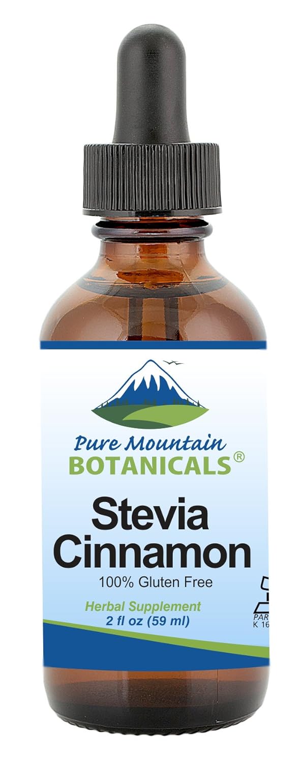 Sweet Cinnamon Stevia Drops – Alcohol Free And Kosher Sugar Substitute - 2Oz Glass Bottle