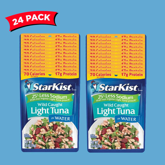 StarKist Reduced Sodium Chunk Light Tuna In Water, 2.6 Oz, Pack of 24