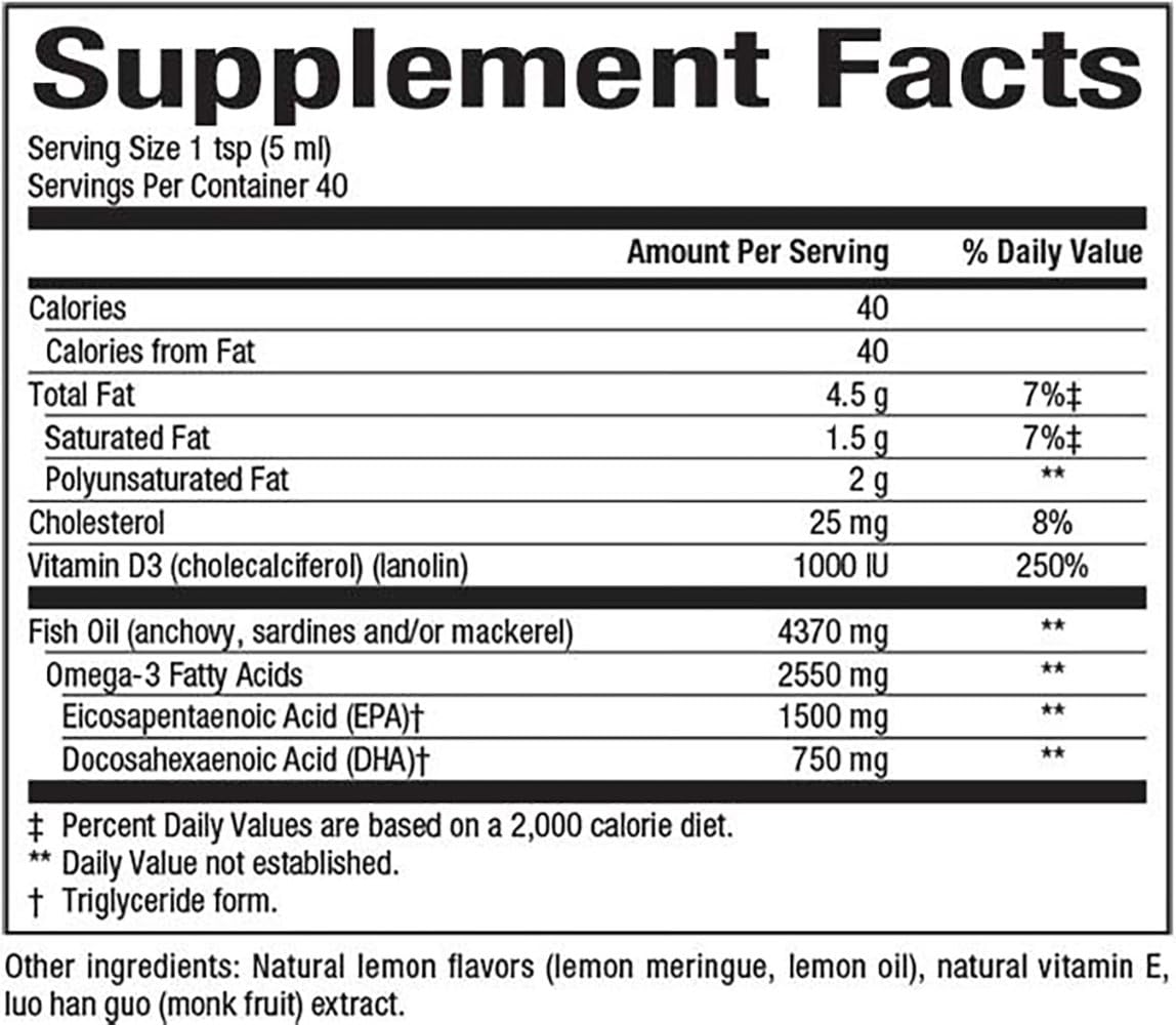 Natural Factors Omega 3 1500Mg Epa 750Mg Dha Vitamn D3 Searich Lmn, 6.76 FZ