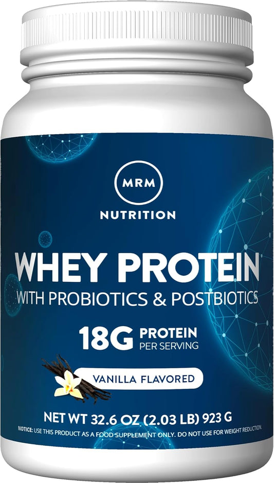 Mrm Nutrition Whey Protein | Chocolate Flavored |18G Protein | With 2 Billion Probiotics + Digestive Enzymes + Bcaas | High Absorption + Digestion | Hormone + Antibiotic Free | 33 Servings