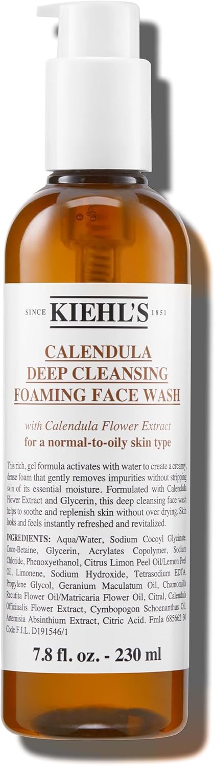 Kiehl'S Calendula Deep Cleansing Foaming Face Wash, Sulfate Free, 230 Ml