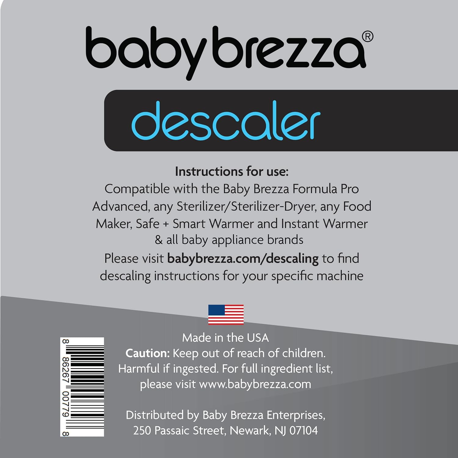 Baby Brezza Descaler 8 oz. Made in USA. Universal Descaling Solution for Baby Brezza and Other Baby appliances. Removes Mineral Build-up and extends Your Machine’s lifespan. : Baby