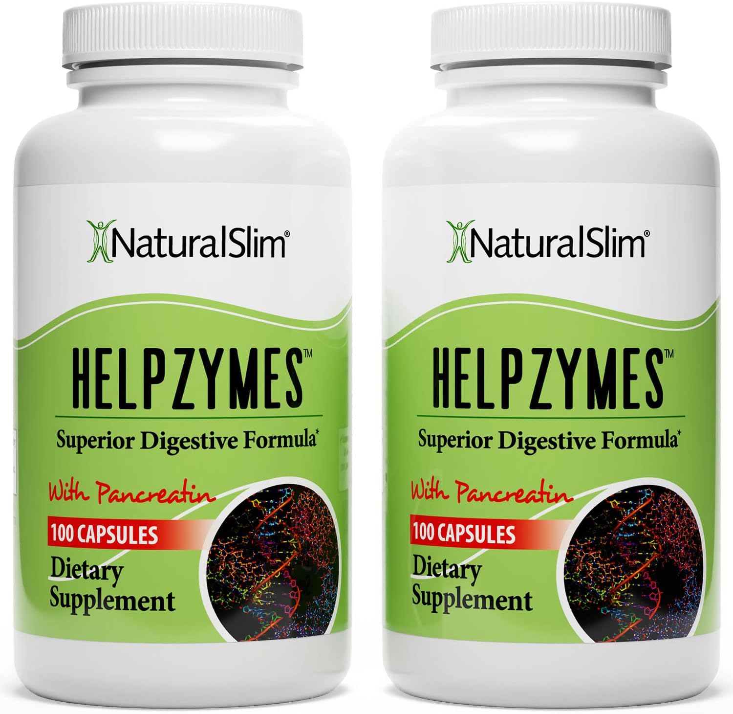Naturalslim Digestive Enzymes For Women & Men - Helpzymes Essential Enzymes For Digestion, Gut Health, Gas Bloating Relief With Bromelain, Ox Bile, Pancreatin. & Betaine Hcl - 100 Capsules 3 Pack