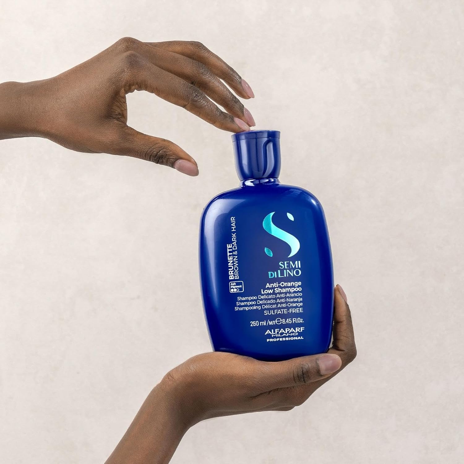 Alfaparf Milano Semi Di Lino Anti Orange Blue Shampoo For Brown, Chestnut & Dark Hair - Sulfate Free Brunette Shampoo - Removes Brass & Unwanted Tones (8.45Oz / 250Ml) : Beauty & Personal Care