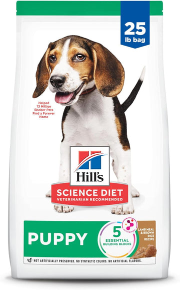 Hill'S Science Diet Puppy, Puppy Premium Nutrition, Dry Dog Food, Lamb & Brown Rice, 25 Lb Bag