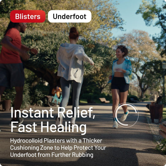 Compeed Underfoot Blister Plasters 5 Pack - Hydrocolloid Foot Treatment - Heal Fast, Thicker Cushioning