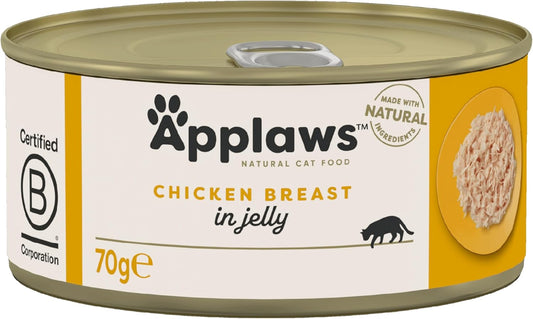Applaws Natural Wet Cat Food, Chicken in Jelly 70 g Tin (Pack of 24 Tins)?1045CE-A