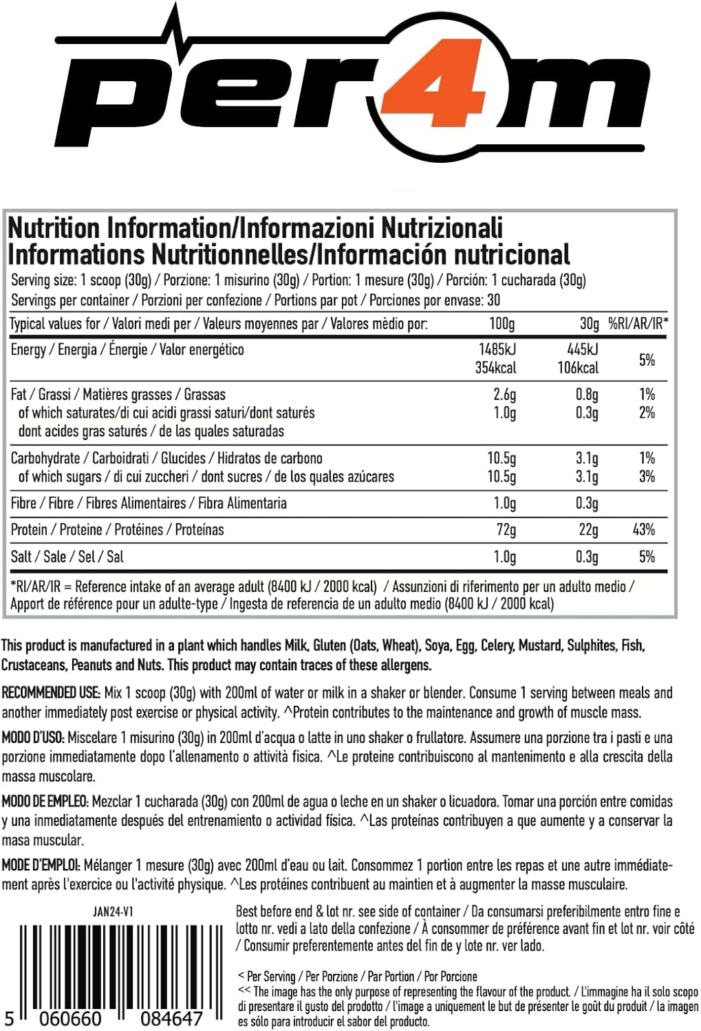 Per4m Protein Whey Powder | 30 Servings of High Protein Shake with Amino Acids | for Optimal Nutrition When Training | Low Sugar Gym Supplements (900g, Unflavoured) : Amazon.co.uk: Health & Personal Care