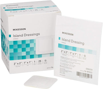 Mckesson Island Dressings, Sterile, Dimension 2 In X 2 In, Pad 1 In X 1 In, 25 Count, 1 Pack