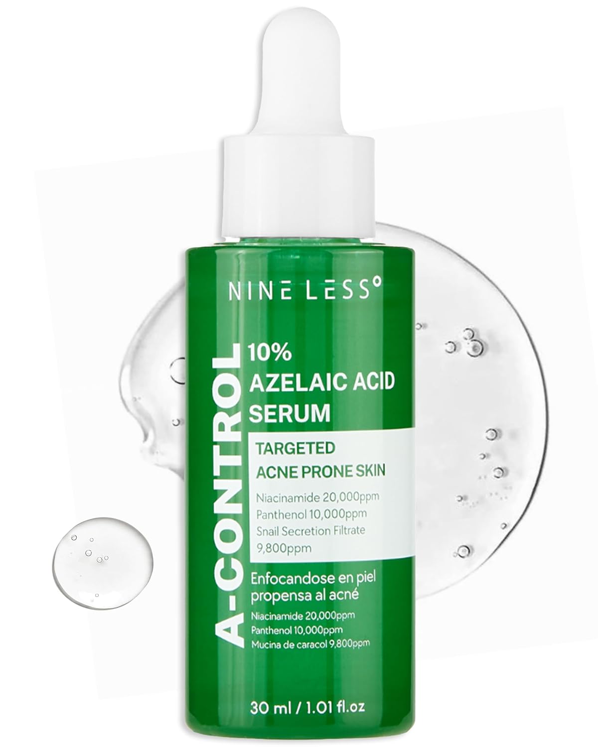A-Control 10% Azelaic Acid Serum - Korean Acne Serum For Face - Calming Facial Treatment Clearing Breakout, Pimples - For Acne-Prone & Dull Skin, 1.01 Fl.Oz