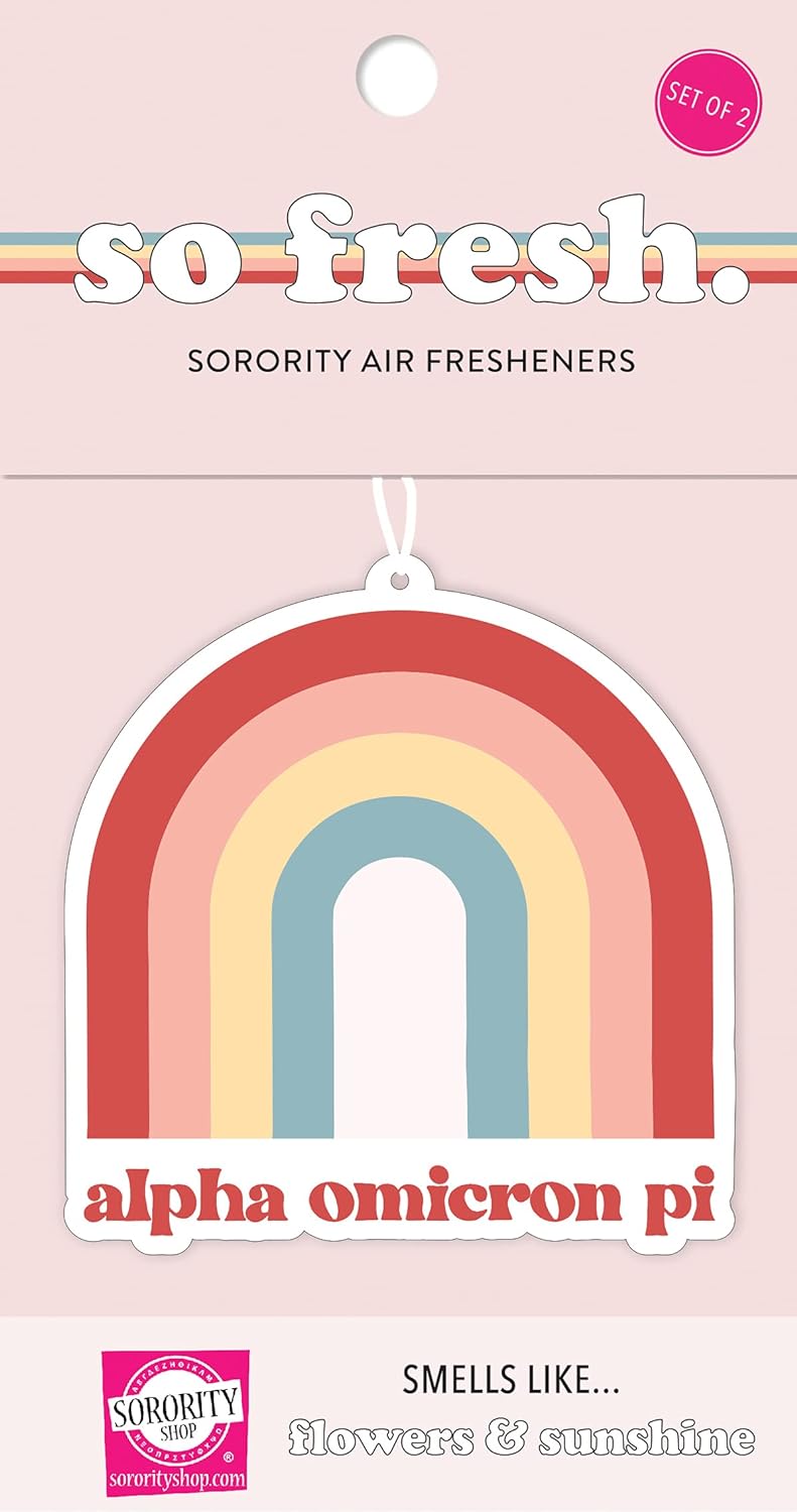 Alpha Omicron Pi - Rainbow Air Freshener - 2/Pack - Flowers & Sunshine Scent